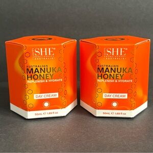 2x Om SHE Australian Manuka Honey Day Cream Replenish & Hydrate 1.69oz / 50ml EA